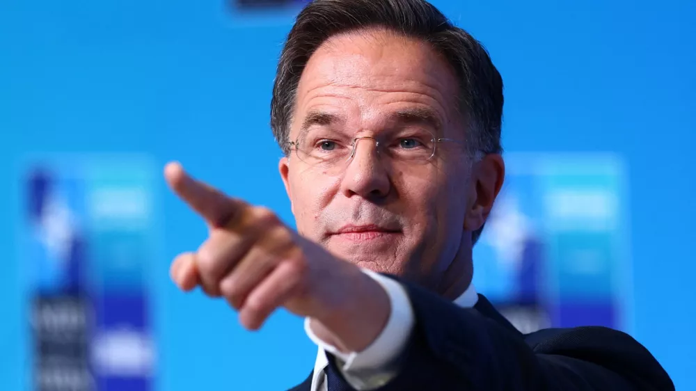 NATO Secretary General Mark Rutte gestures during a doorstep at the NATO leaders' summit in Ankara, Turkey, July 8, 2026. REUTERS/Yves Herman