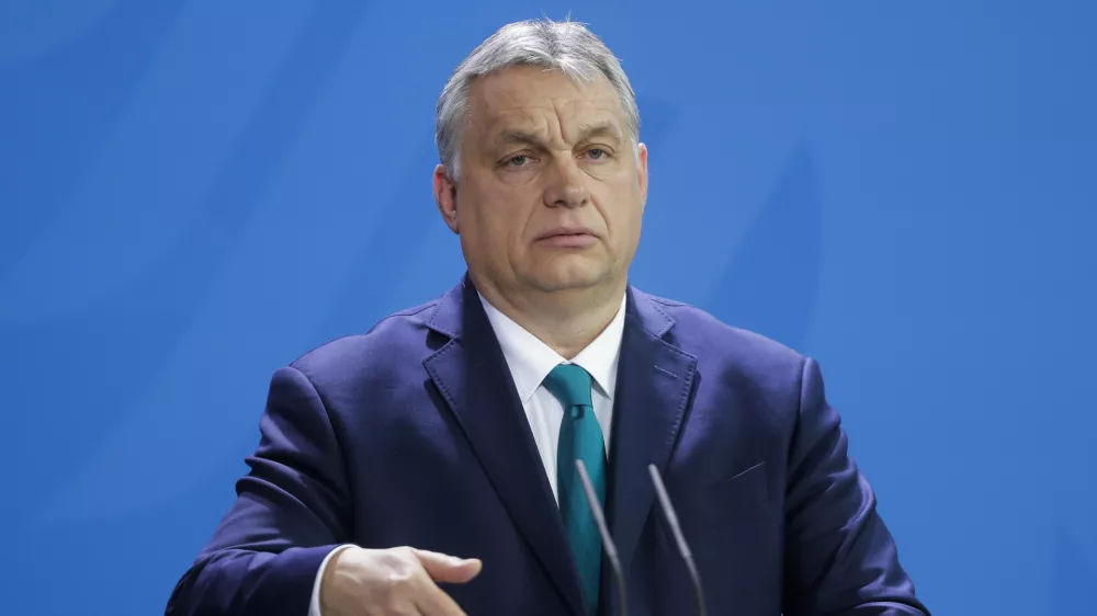 FILE - Hungary's Prime Minister Victor Orban briefs the media in Berlin, Germany, Monday, Feb. 10, 2020. After Russia launched its war against Ukraine in Feb. 2022, Sweden and Finland dropped their longstanding military neutrality and quickly signaled their intentions to join the NATO military alliance. While Turkish President Recep Tayyip Erdogan has repeatedly raised specific objections to the countries &mdash; especially Sweden &mdash; joining NATO, Hungary's populist Prime Minister Viktor Orban has long signaled that his country supports expanding the alliance, and has made repeated promises that the parliament in Budapest would soon vote to ratify. (AP Photo/Markus Schreiber, File)