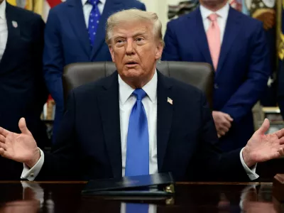 FILE PHOTO: U.S. President Donald Trump speaks during a meeting with travel executives in the Oval Office at the White House in Washington, D.C., U.S., September 2, 2026. REUTERS/Evelyn Hockstein/File Photo