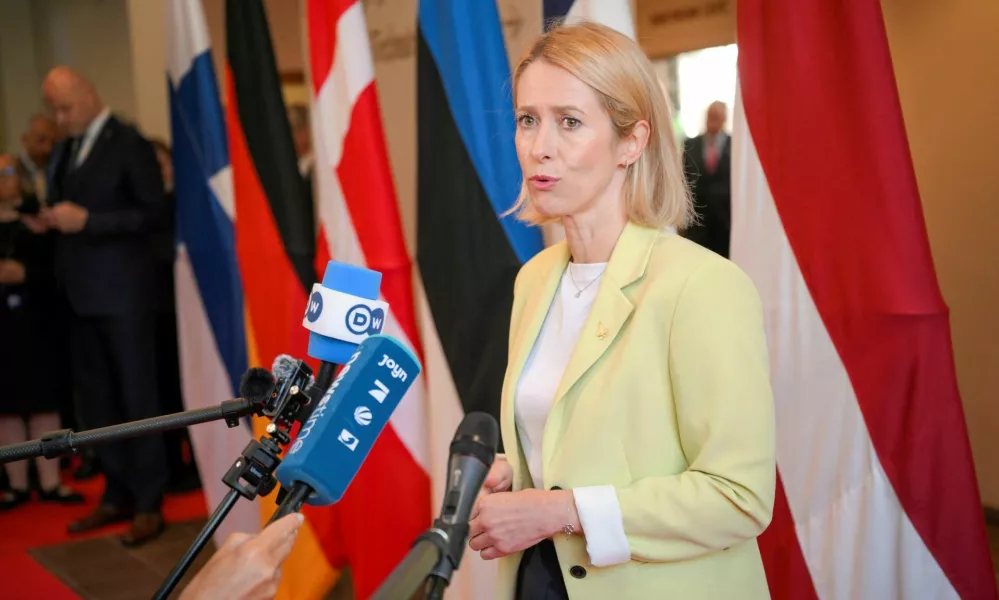 European Commission Vice-President Kaja Kallas speaks to the media at the Arktikum science centre during the European Arctic Summit, in Rovaniemi, Finland, on September 14, 2026. Lehtikuva/Jouni Porsanger via REUTERS   ATTENTION EDITORS - THIS IMAGE WAS PROVIDED BY A THIRD PARTY. NO THIRD PARTY SALES. NOT FOR USE BY REUTERS THIRD PARTY DISTRIBUTORS. FINLAND OUT. NO COMMERCIAL OR EDITORIAL SALES IN FINLAND.