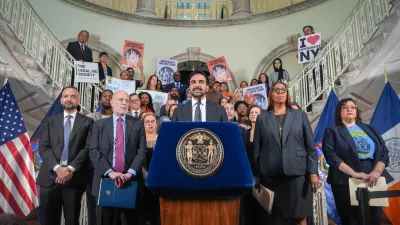 New York City Mayor Zohran Mamdani speaks during an announcement of a lawsuit filed by New York and 21 other states challenging the federal government's new public charge rule, on Monday, Sept. 14, 2026, in New York. (AP Photo/Ryan Murphy)