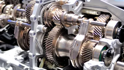Cross section of a car gearbox.