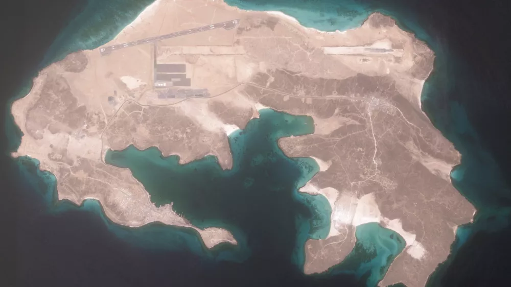 A satellite view shows a full view of Perim Island in the Bab el-Mandeb Strait, Yemen, September 13, 2026. Yemen's Iran-aligned Houthis reached the strategic island on September 11, according to four Yemeni government sources. 2026 Planet Labs PBC/Handout via REUTERS THIS IMAGE HAS BEEN SUPPLIED BY A THIRD PARTY. MANDATORY CREDIT