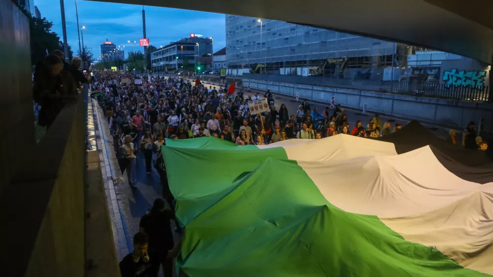 9.9.2026 - Protest - NE GENOCIDNEMU VELEPOSLANI&Scaron;TVU&laquo; proti odprtju izraelskega veleposlani&scaron;tva v Ljubljani. Palestina - Foto: Luka Cjuha