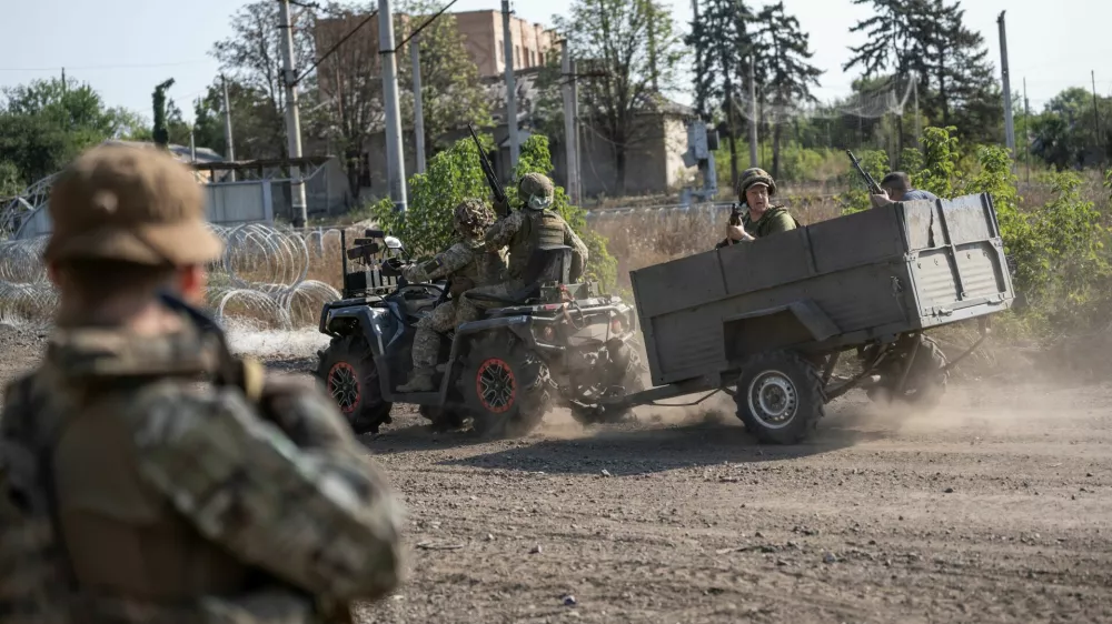 Servicemen of the Ukrainian Armed Forces ride a military buggy, amid Russia's attack on Ukraine, in the frontline town of Druzhkivka, in Donetsk region, Ukraine September 12, 2026. Iryna Rybakova/Press Service of the 93rd Kholodnyi Yar Separate Mechanized Brigade of the Ukrainian Armed Forces/Handout via REUTERS ATTENTION EDITORS - THIS IMAGE HAS BEEN SUPPLIED BY A THIRD PARTY.