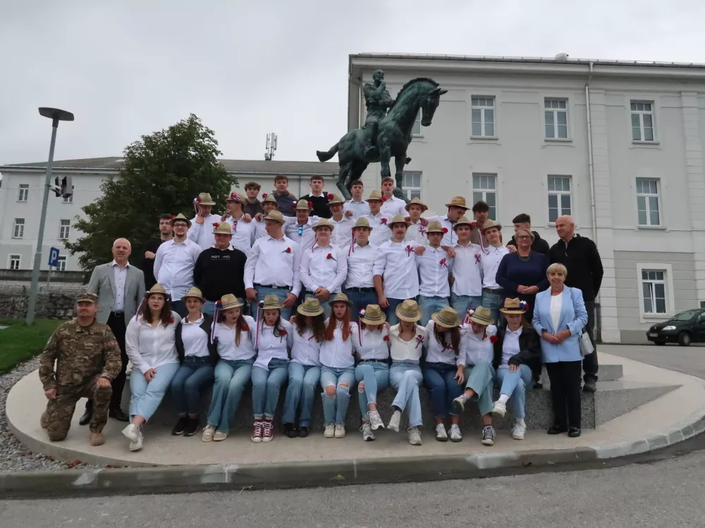 V Parku voja&scaron;ke zgodovine v Pivki so pripravili prireditev Vestirnga 2026. Dogodek je bil namenjen seznanitvi voja&scaron;kih obveznikov generacije 2008, ki so se pripeljali z bogato okra&scaron;enimi nabornih vozovi. Naborni&scaron;tvo, naborniki, vizita, &scaron;tejlunga, fantje letnik 2008 / Foto: Nata&scaron;a Bucik Ozebek