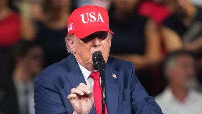 President Donald Trump speaks during a campaign rally at the Gastonia Municipal Airport, Wednesday, Sept. 16, 2026, in Gastonia, N.C. (AP Photo/Matt Kelley)
