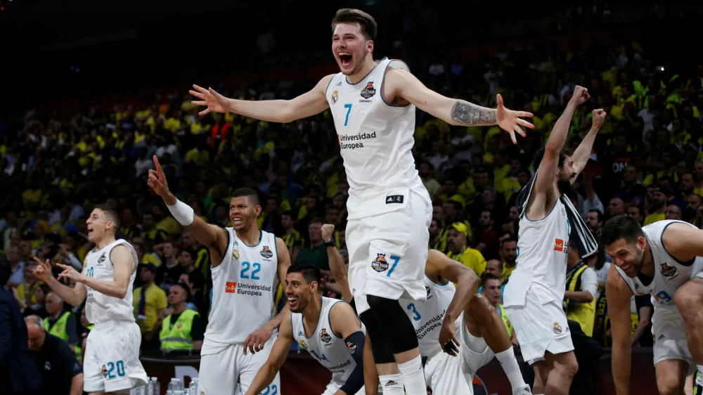 Basketball - Euroleague Final Four Final - Real Madrid vs Fenerbahce Dogus Istanbul - Stark Arena, Belgrade, Serbia - May 20, 2018  Real Madrid's Luka Doncic celebrates  REUTERS/Alkis Konstantinidis