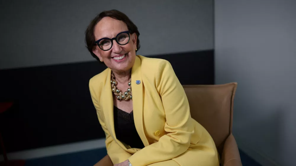 FILE PHOTO: Rebeca Grynspan, former Vice President of Costa Rica, and Secretary-General of UN Trade and Development (UNCTAD), poses for a portrait during an interview with Reuters in London, Britain, December 2, 2025. REUTERS/Isabel Infantes/File Photo