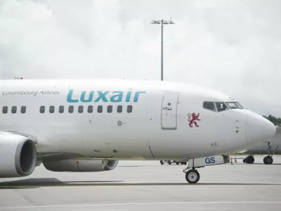 A Luxair airplane pictured at Luxembourg Airport, Thursday 19 May 2016.BELGA PHOTO ANTHONY DEHEZ,Image: 285832119, License: Rights-managed, Restrictions:, Model Release: no 