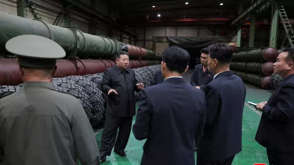North Korean leader Kim Jong Un provides guidance on projects in the defense industry sector in North Korea, in this picture released by North Korea's official Korean Central News Agency on September 19, 2026. KCNA via REUTERS ATTENTION EDITORS - THIS IMAGE WAS PROVIDED BY A THIRD PARTY. REUTERS IS UNABLE TO INDEPENDENTLY VERIFY THIS IMAGE. NO THIRD PARTY SALES. SOUTH KOREA OUT. NO COMMERCIAL OR EDITORIAL SALES IN SOUTH KOREA.