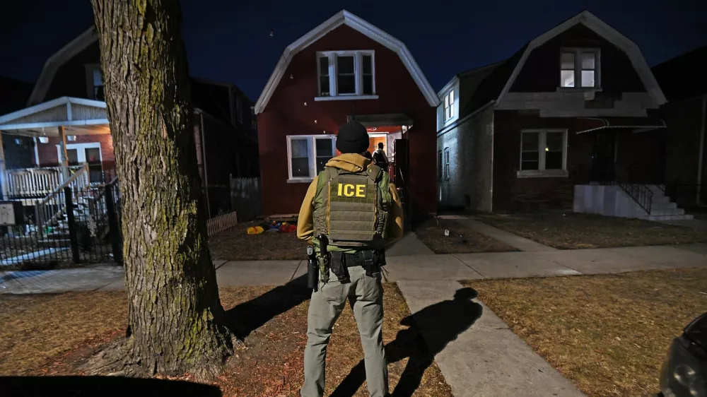 January 30, 2025 - Chicago, Illinois USA: Team of ICE Officers in Chicago, Illinois, looking to arrest wanted/criminal illegal aliens for deportation.,Image: 959370587, License: Rights-managed, Restrictions: NO DAILY MAIL - No publication in New York daily newspapers, Model Release: no
