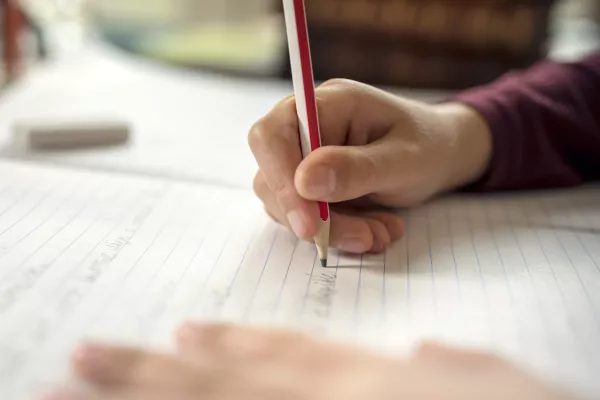 Boy writing in a notepad doing his school work spelling or homework / Foto: Brianajackson Getty Images