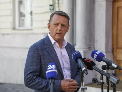 Najava kandidature za župana Ljubljane2.9.2026 - mag. Ur&scaron;ka Klakočar Zupančič in dr. Anton Rop - izjava za medije pred jesenskimi volitvamiFoto: Luka Cjuha