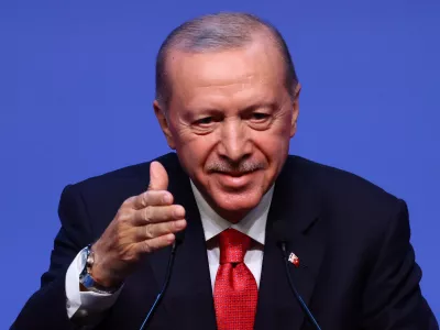 Turkish President Tayyip Erdogan holds a press conference during NATO leaders' summit in Ankara, Turkey, July 8, 2026. REUTERS/Yves Herman