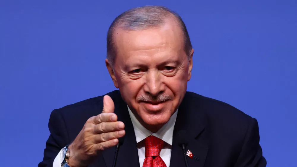 Turkish President Tayyip Erdogan holds a press conference during NATO leaders' summit in Ankara, Turkey, July 8, 2026. REUTERS/Yves Herman