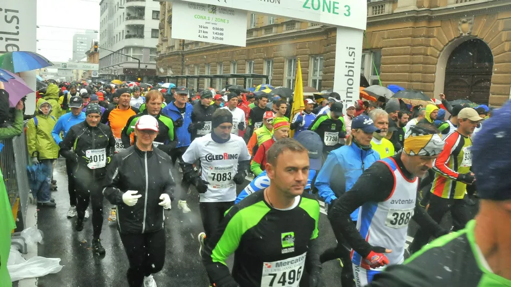 Takole je potekal prvi Ljubljanski maratona pred tridesetimi leti. / Foto: Arhiv Ljubljanskega Maratona