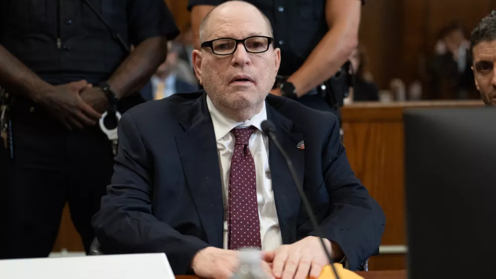 Harvey Weinstein appears in Manhattan Supreme Court for sentencing Wednesday, Sept. 23, 2026 in New York. (Barry Williams/The Daily News via AP, Pool)