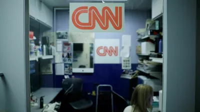 FILE PHOTO: The CNN booth at the White House after US President Donald Trump announced he would ban CNN, MS NOW, and Politico from the White House in Washington, D.C., US, September 18, 2026. REUTERS/Evan Vucci/File Photo