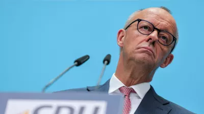 FILE PHOTO: German Chancellor and Christian Democratic Union (CDU) party leader, Friedrich Merz attends a news conference, after state elections, in Berlin, Germany, September 21, 2026. REUTERS/Fabrizio Bensch/File Photo