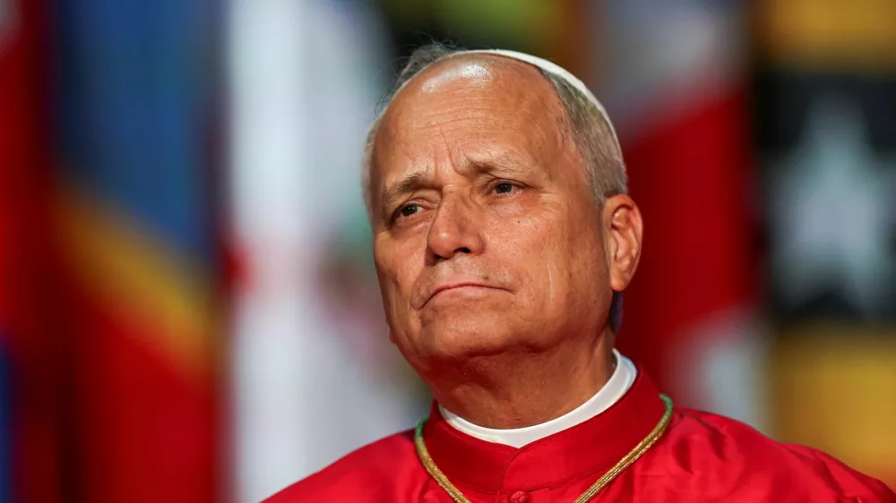 Pope Leo attends a meeting on contemporary challenges related to artificial intelligence, information integrity, education, and artistic creation in the age of AI at the UNESCO headquarters in Paris as part of his four-day apostolic journey to France, September 25, 2026. REUTERS/Abdul Saboor