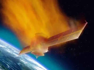 Ilustracija gorečega satelita med vstopom v atmosfero. Slika je simbolična. / Foto: Istock