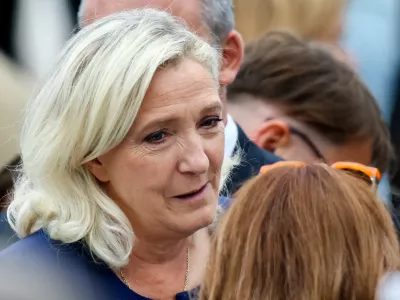 Marine Le Pen, French far-right leader and member of parliament in Place de la Concorde, Paris before the arrival of Pope Leo to celebrate an open-air Mass as part of his four-day apostolic journey to France, September 26, 2026. REUTERS/Sarah Meyssonnier