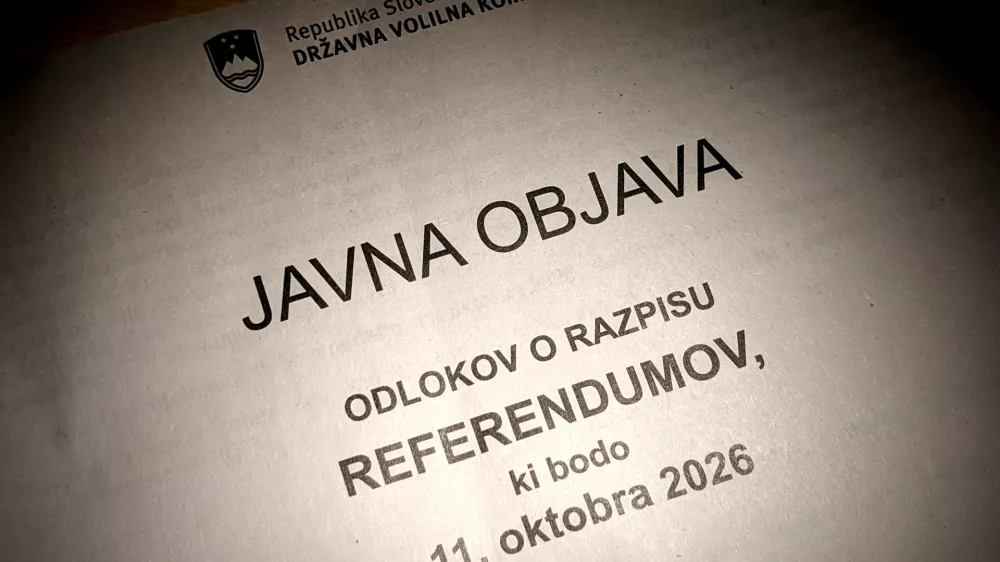 Ljubljana.Javna objava odlokov o razpisu referendumov, ki bodo 11. oktobra 2026.Foto: STA
