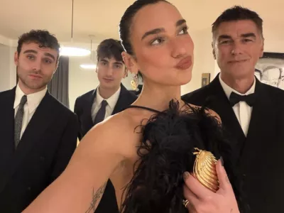 Dua Lipa je bila na poroki svojega bratranca. F instagram