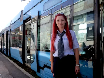 29.09.2026., Zagreb - Unatoc strajku ZET-a, linija broj 17 koja prometuje na trasi Precko-Borongaj, vozi normalno. Vozacica tramvaja Kristina Jozinovic. Photo: Marko Seper/PIXSELL