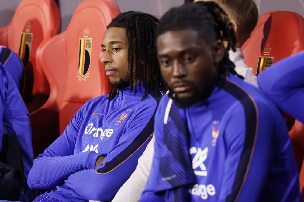 Soccer Football - UEFA Nations League - Group A1 - Belgium v France - King Baudouin Stadium, Brussels, Belgium - September 28, 2026 France's Michael Olise on the substitutes bench before the match REUTERS/Omar Havana