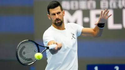 Novak Djokovic of Serbia seen in action during a practice session ahead of China Open at the National Tennis Center.China Open - practice session in Beijing - 27 Sep 2026,Image: 1139009297, License: Rights-managed, Restrictions:, Model Release: no 