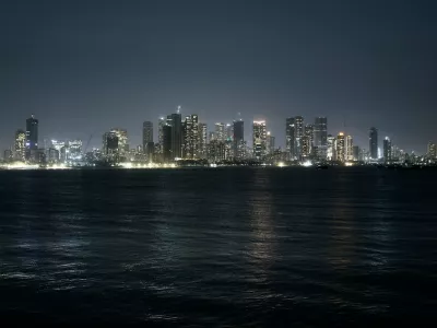 A view of the city skyline lit at night in Mumbai, India, on April 21, 2026.Generic Skyline View In Mumbai, India - 21 Apr 2026,Image: 1093435688, License: Rights-managed, Restrictions:, Model Release: no 