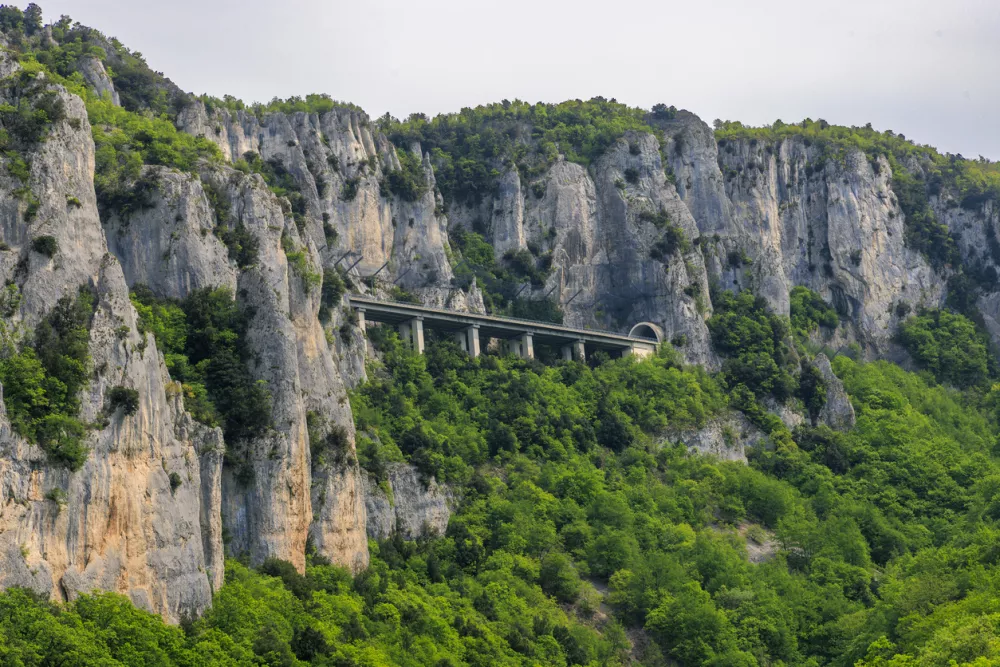 Road Tunnel and Cliffs on Učka Mountain in Croatia