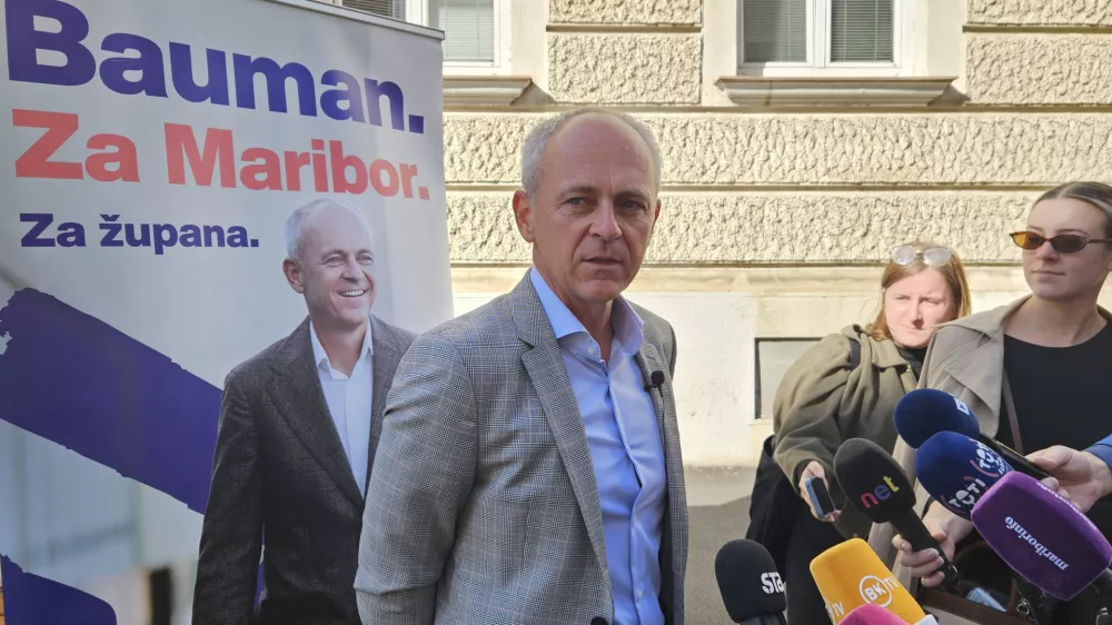 Maribor.Izjava kandidata za zupana Mestne obcine Maribor Andreja Baumana.