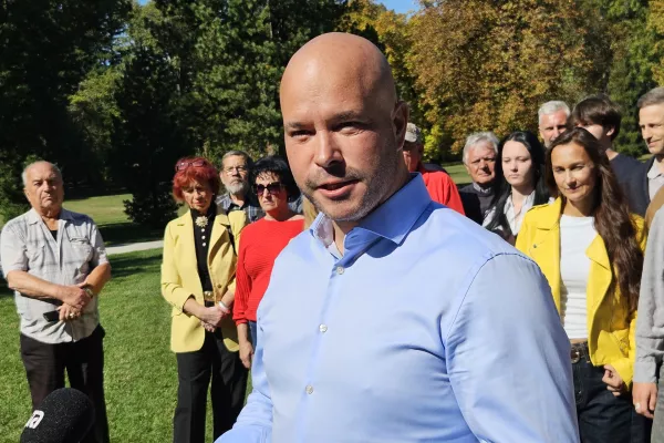 Maribor.Napoved kandidature Matevza Frangeza za zupana Mestne obcine Maribor.