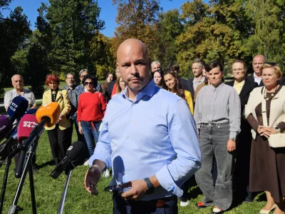 Maribor.Napoved kandidature Matevza Frangeza za zupana Mestne obcine Maribor.