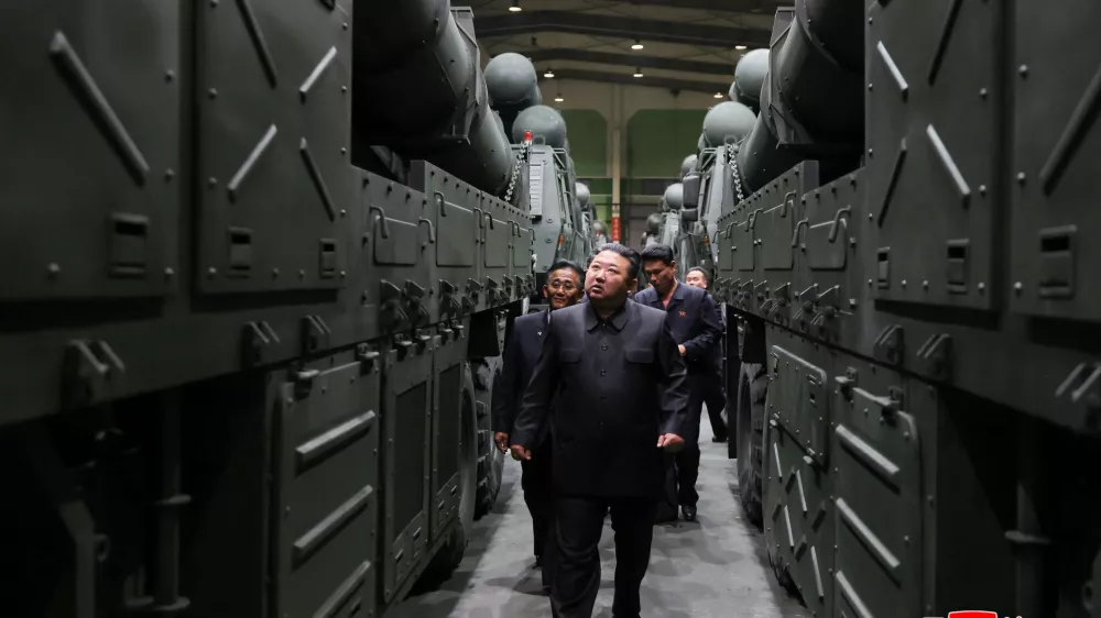 North Korean leader Kim Jong Un provides guidance on projects in the defense industry sector in North Korea, in this picture released by North Korea's official Korean Central News Agency on September 19, 2026. KCNA via REUTERS ATTENTION EDITORS - THIS IMAGE WAS PROVIDED BY A THIRD PARTY. REUTERS IS UNABLE TO INDEPENDENTLY VERIFY THIS IMAGE. NO THIRD PARTY SALES. SOUTH KOREA OUT. NO COMMERCIAL OR EDITORIAL SALES IN SOUTH KOREA.