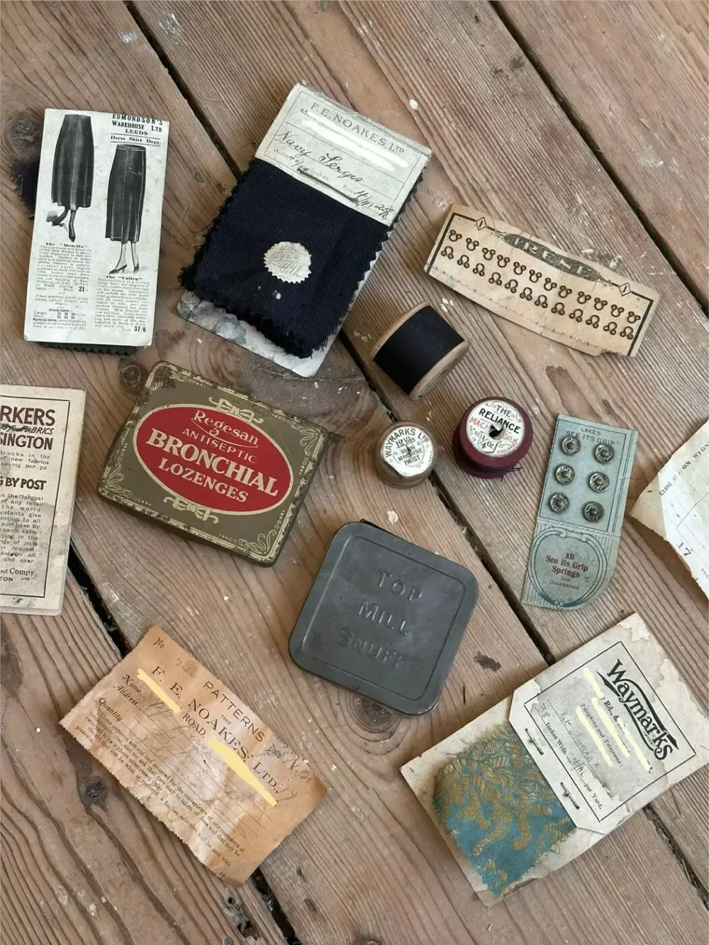 Story from Jam Press (Victorian Time Capsule)Pictured: The 100-year-old haul hidden beneath Ema's floorboards.Couple find 100-year-old TIME CAPSULE under Victorian home floorboardsA couple renovating their Victorian home were stunned to discover a 100-year-old haul hidden beneath the floorboards.Ema Mestrovic couldn't believe her eyes when she uncovered a collection of items dating back to 1921.The 35 year old made the discovery while renovating the home she bought with her partner.The couple were trying to reach some pipework when lifting a floorboard revealed the historic stash.Among the items were fabric samples, sewing supplies, old adverts, a snuff tin and a pattern ticket."You never really know what you're going to find when you start lifting floorboards and opening things up," Ema, from Kent, told NeedToKnow."We weren't specifically looking for anything, it was one of those completely unexpected discoveries that you come across when you start opening up an old house."It was such a surreal moment."We knew buying a Victorian house meant there would be plenty of history, but actually finding something that had been left there over 100 years ago was completely unexpected."Ema and her partner bought the property in October 2025 with plans to transform it into their dream home.But the fascinating discovery temporarily brought renovations to a halt as the couple tried to work out who the items had belonged to.Ema, a digital product designer, said: "There are actually some clues that suggest the items were connected to a local business that worked at our house."One of the items appears to have the address of the property on it, which makes me think it may have belonged to a tradesperson who worked here at the time."I immediately started wondering who had used them, why they were left there and what the house was like when these items were originally being used."It makes you look at the house slightly differently, knowing that someone was standing in the same rooms over 100 years ago."Rather than hiding the pieces away again, Ema now plans to put them on display in the renovated home.She added: "I'm definitely going to frame the pieces since it's a pretty special piece of house history."One of the things I love about renovating an old house is discovering these little pieces of its history."This was definitely one of the most unexpected discoveries we've made so far."ENDSEDITOR'S NOTE: Exclusive Licence: An exclusive licence has been obtained directly from the verified copyright holder. Jam Press holds exclusive distribution rights for the agreed content within the terms of the contributor agreement.,Image: 1137197613, License: Rights-managed, Restrictions: EDITOR'S NOTE: Exclusive Licence: An exclusive licence has been obtained directly from the verified copyright holder. Jam Press holds exclusive distribution rights for the agreed content within the terms of the contributor agreement., Model Release: no 