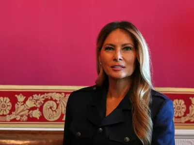 First lady Melania Trump attends a tea with President Donald Trump, China's President Xi Jinping and his wife Peng Liyuan in the Red Room of the White House, Friday, Sept. 25, 2026, in Washington. (AP Photo/Jacquelyn Martin)