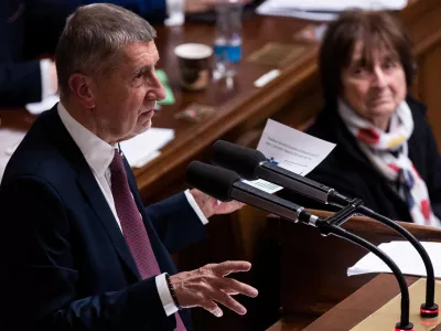 Czech Prime Minister Andrej Babis from ANO speaks during the debate on confidence in the parliament, in Prague, Czech Republic, January 13, 2026 REUTERS/Eva Korinkova