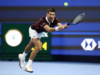 Tennis - China Open - National Tennis Center, Beijing, China - October 2, 2026 Serbia's Novak Djokovic in action during his round of 16 match against China's Bu Yunchaokete REUTERS/Maxim Shemetov