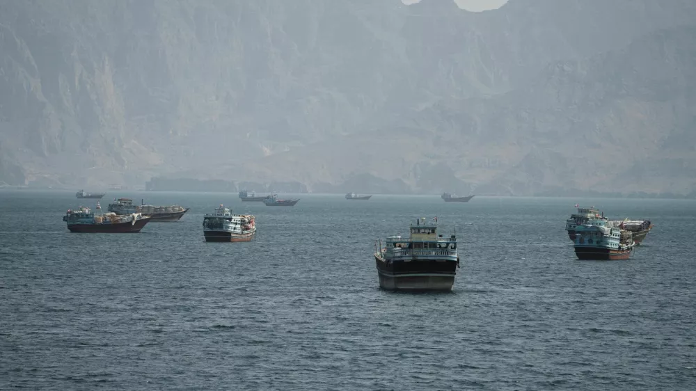 Vessels at the Strait of Hormuz, as seen from Musandam, Oman, October 2, 2026. REUTERS/Stringer