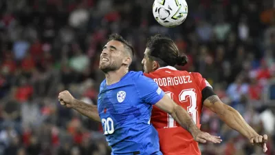 Soccer Football - Nations League - Group B1 - Switzerland v Slovenia - Thermoplan Arena, Lucerne, Switzerland - October 3, 2026 Slovenia's Aljosa Matko in action with Switzerland's Ricardo Rodriguez REUTERS/Romina Amato