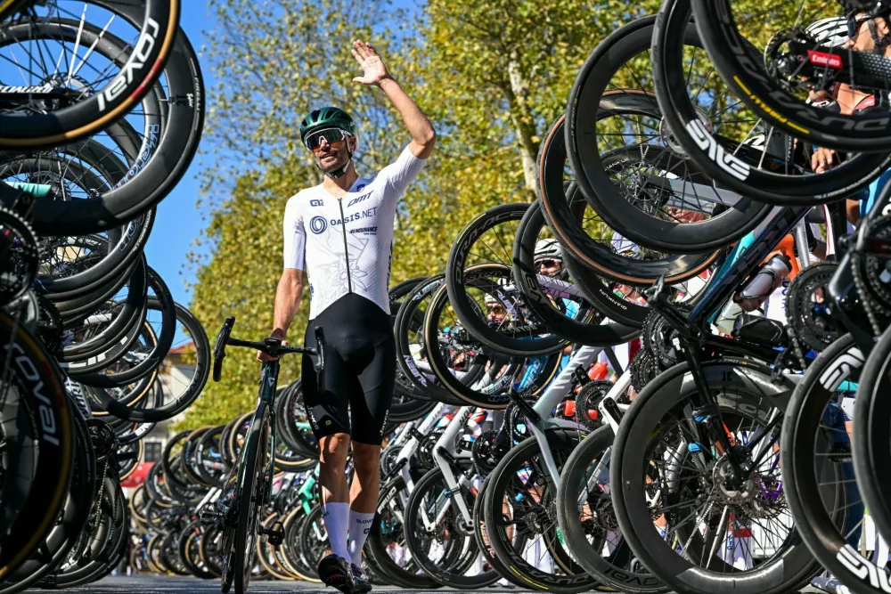 Slovenia's Luka Mezgec pictured before the elite men Road Race race (196,2 km) at the cycling UEC Road European Championships, in Ljubljana, Slovenia Sunday 4 October 2026. The UEC Road European Championships are taking place from 02 to 07 October in Ljubljana, Slovenia.BELGA PHOTO DAVID PINTENS,Image: 1140501890, License: Rights-managed, Restrictions: *** World Rights Except Belgium and France *** BELOUT FRAOUT, Model Release: no 