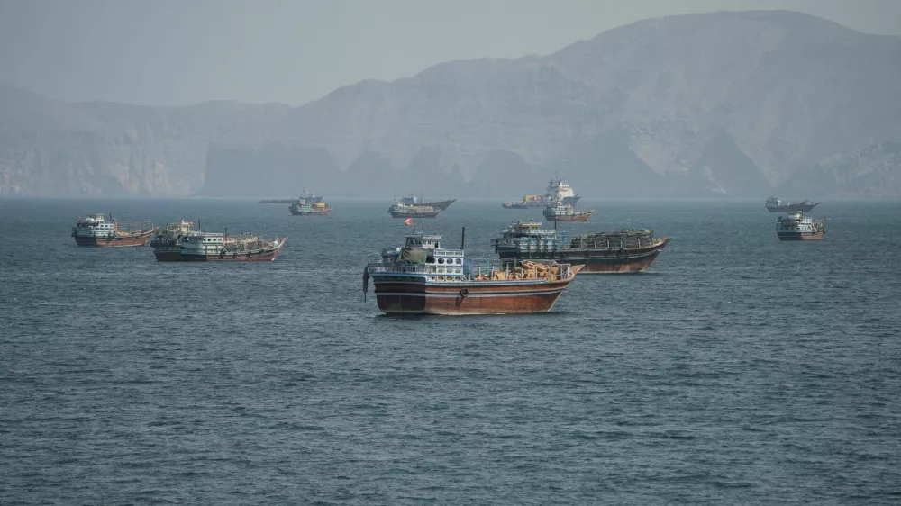 Vessels at the Strait of Hormuz, as seen from Musandam, Oman, October 2, 2026. REUTERS/Stringer