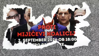 26.08.2026 - shod proti koaliciji, Mijić, Stevanović, Resnica, koalicija plakatFoto: tomaž Skale
