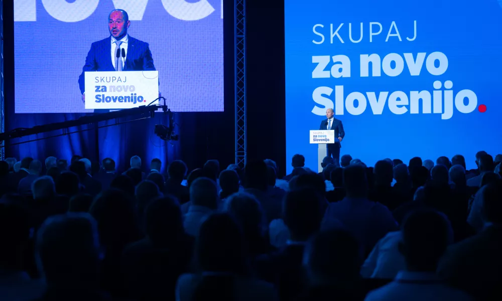 Ljubljana, Gospodarsko razstavisce.Programski kongres NSi.Predsednik stranke Nova Slovenija Jernej Vrtovec.