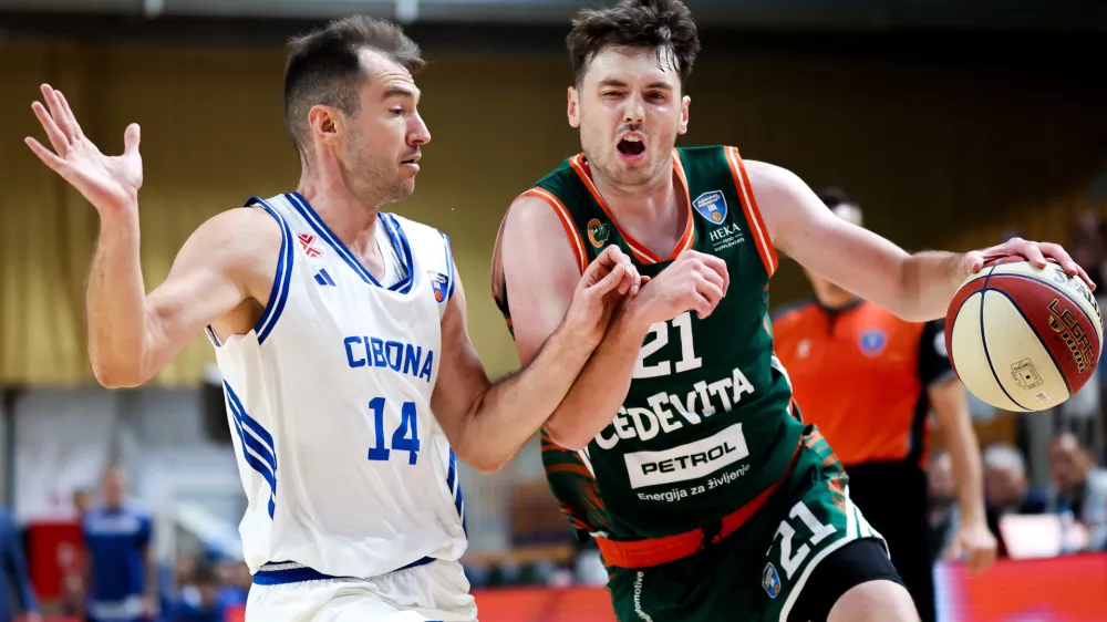 Matthew Hurt in action during AdmiralBet ABA League 2026/2027 basketball match between Cedevita Olimpija and Cibona in Hala Tivoli, Ljubljana, Slovenia on October 3, 2026. Photo: Filip Barbalic