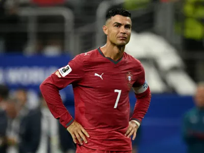 FILE PHOTO: Soccer Football - FIFA World Cup 2026 - Round of 16 - Portugal v Spain - Dallas Stadium, Arlington, Texas, U.S. - July 6, 2026 Portugal's Cristiano Ronaldo looks dejected after the match as Portugal are eliminated from the World Cup IMAGN IMAGES via Reuters/Jerome Miron/File Photo